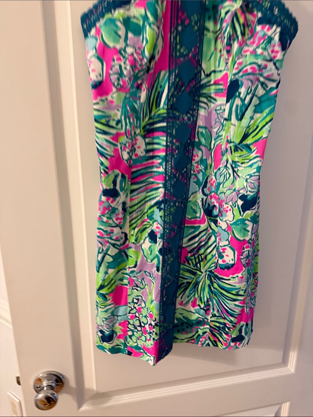 Lilly Pulitzer Tropical Floral Shift Dress in Pink, Teal, Greeny